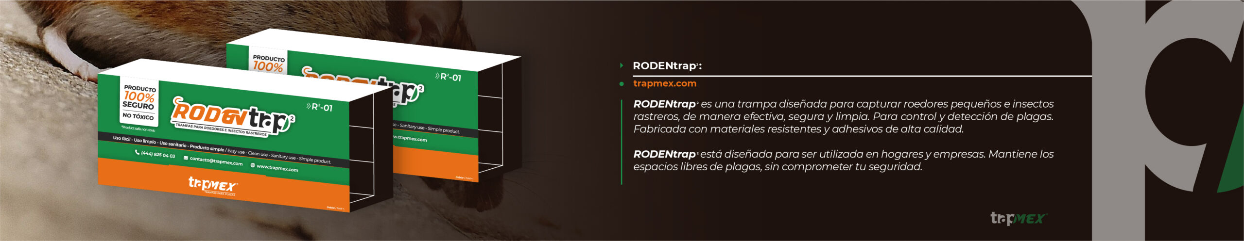 Rodentrap 2 - Banners - Trampas de goma para roedores e insectos rastreros