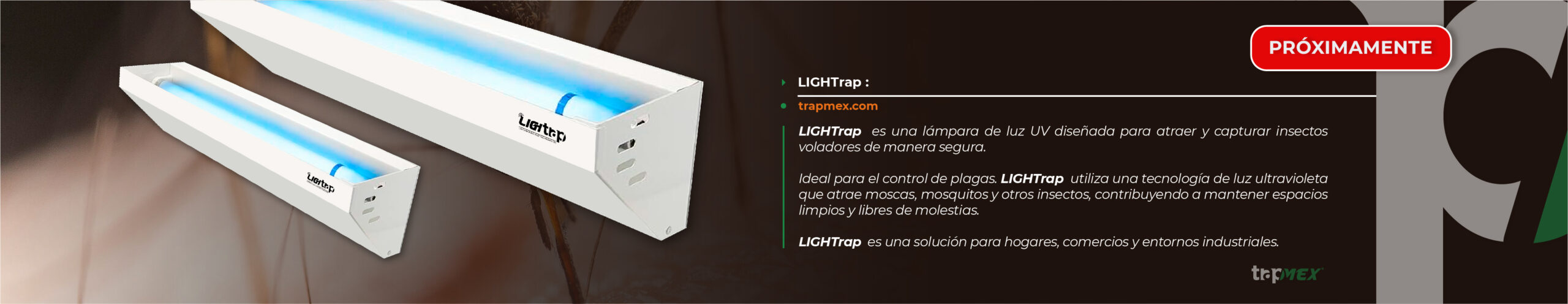 Lightrap - banner - Lampara de luz UV para insectos voladores