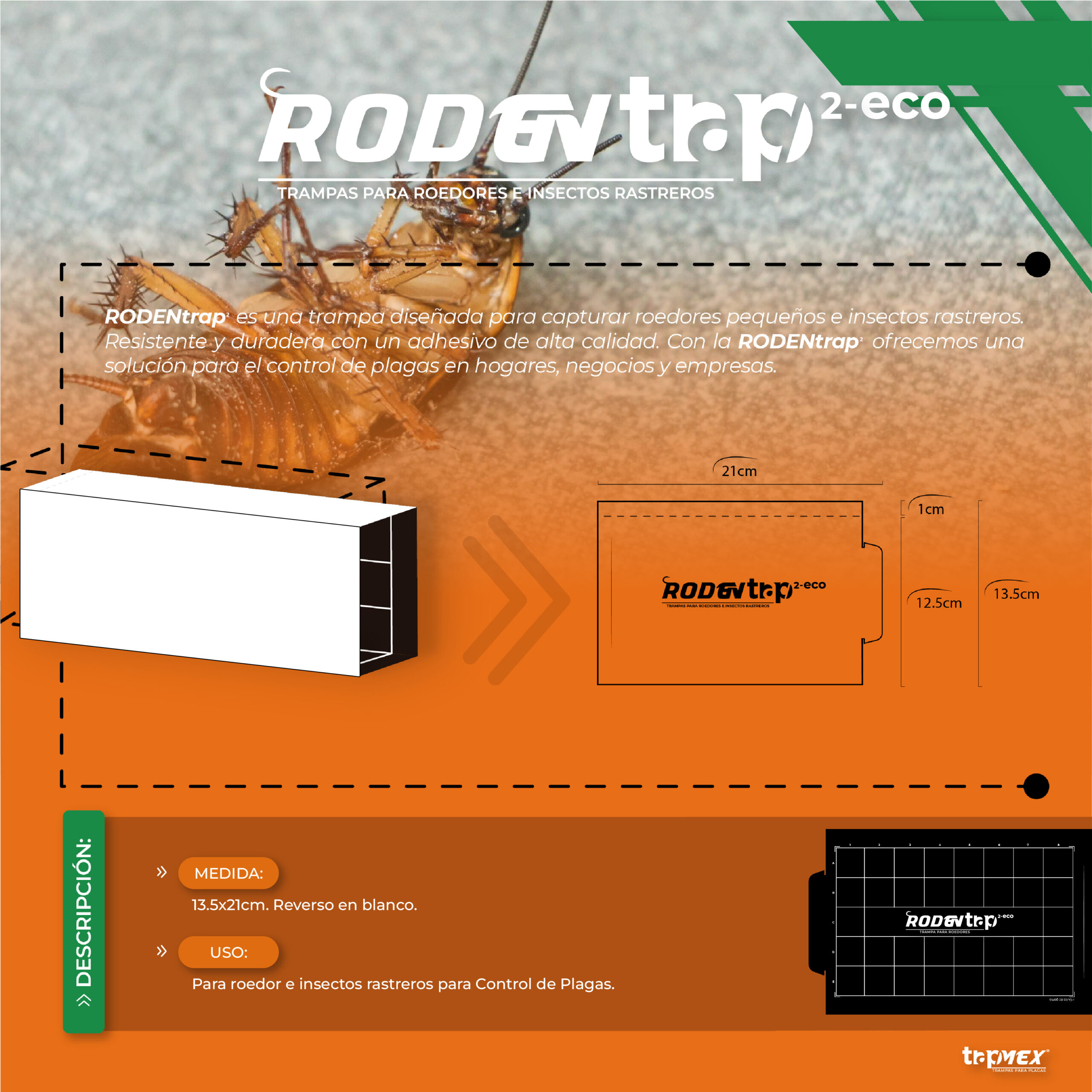 Trapmex - Trampas de goma para plagas - Rodentrap 2 eco (2)